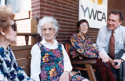 Senator Specter meets with Senior Citizens outside the YWCA